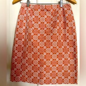 Talbots size 6P embroidered knee length skirt